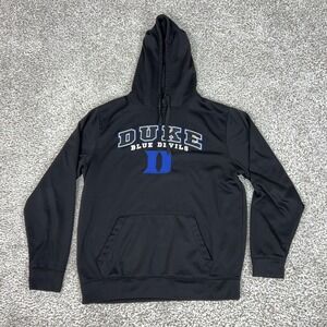 Duke Blue Devils Hoodie Mens Large Black NCAA Basketball Colosseum Pullover